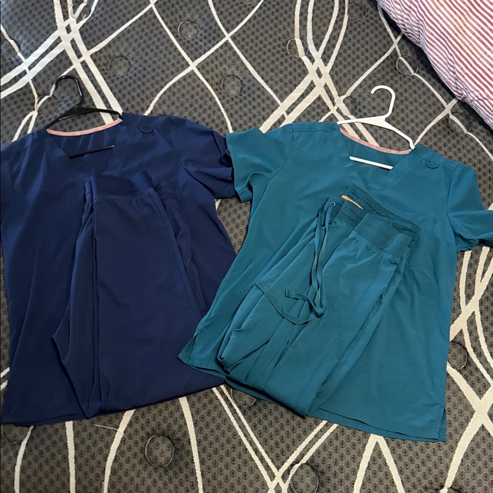 Women's Navy and Teal Scrub Set